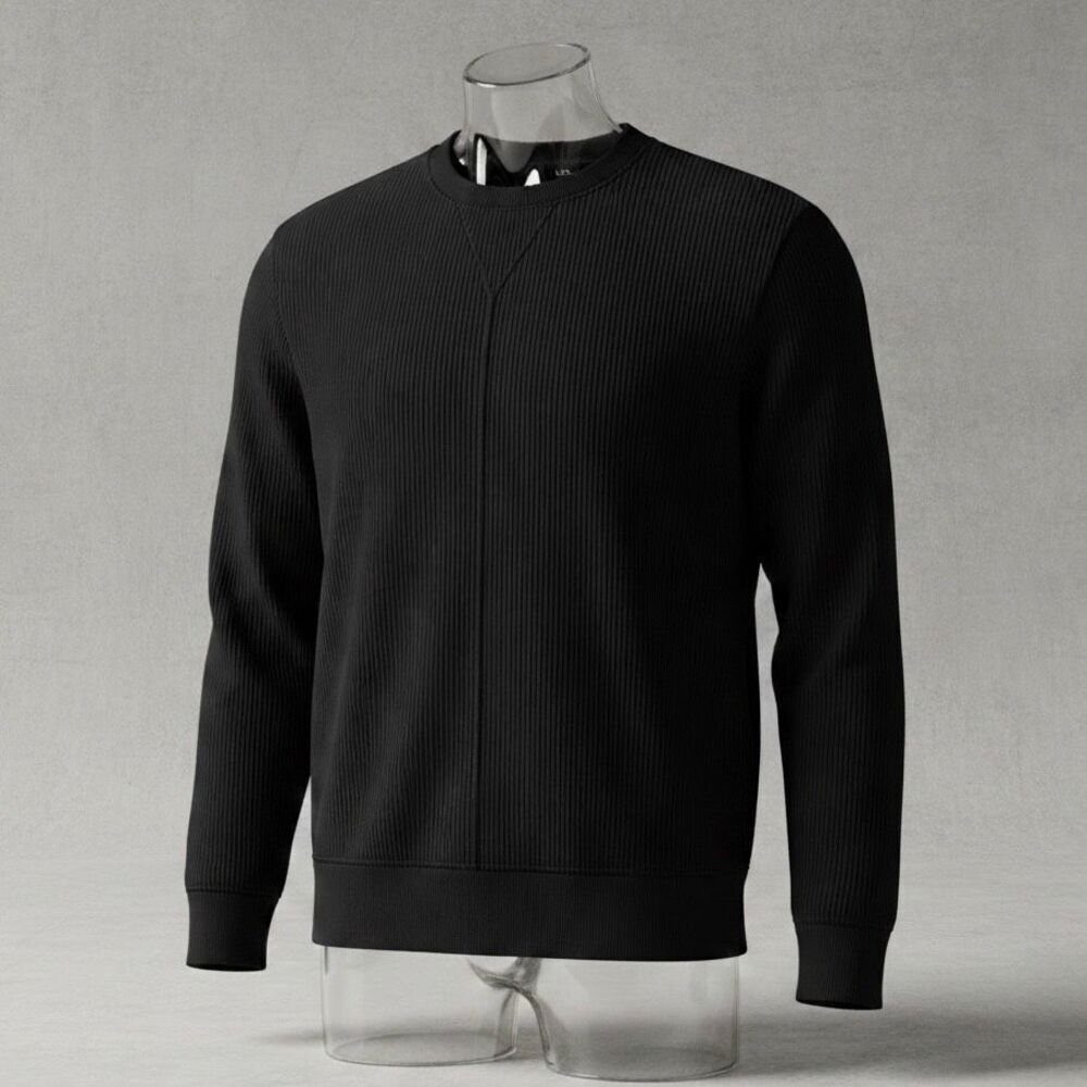 Adriano Goldschmied AG Men’s Black Ribbed Sweatshirt Size M Luxury Knit New - Picture 3 of 8
